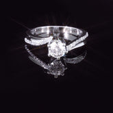 Weissgold-Ring mit Brillant 0.18ct & Diamanten – Grösse 55 - 0.45ct tw-si Gold 750